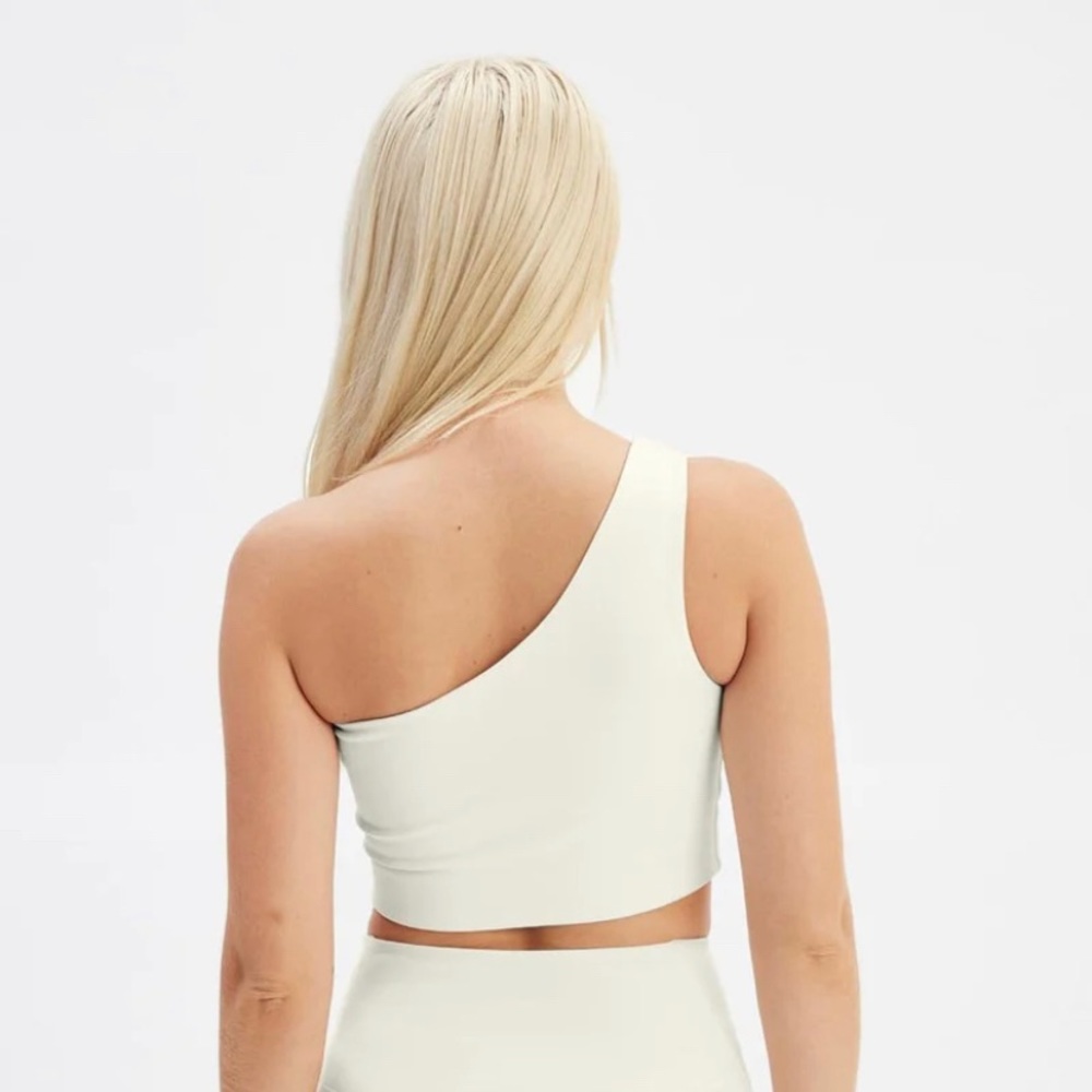 Girlfriend Collective Ivory Bianca One Shoulder Sports Bra